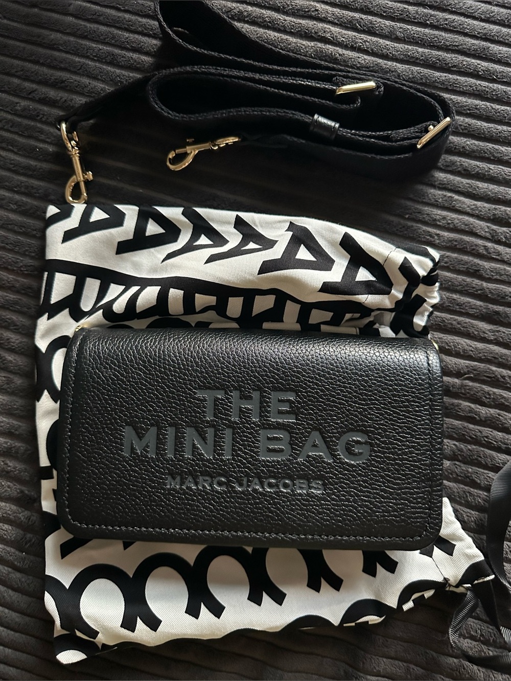 Marc Jacobs Black Pebbled Leather Mini Crossbody